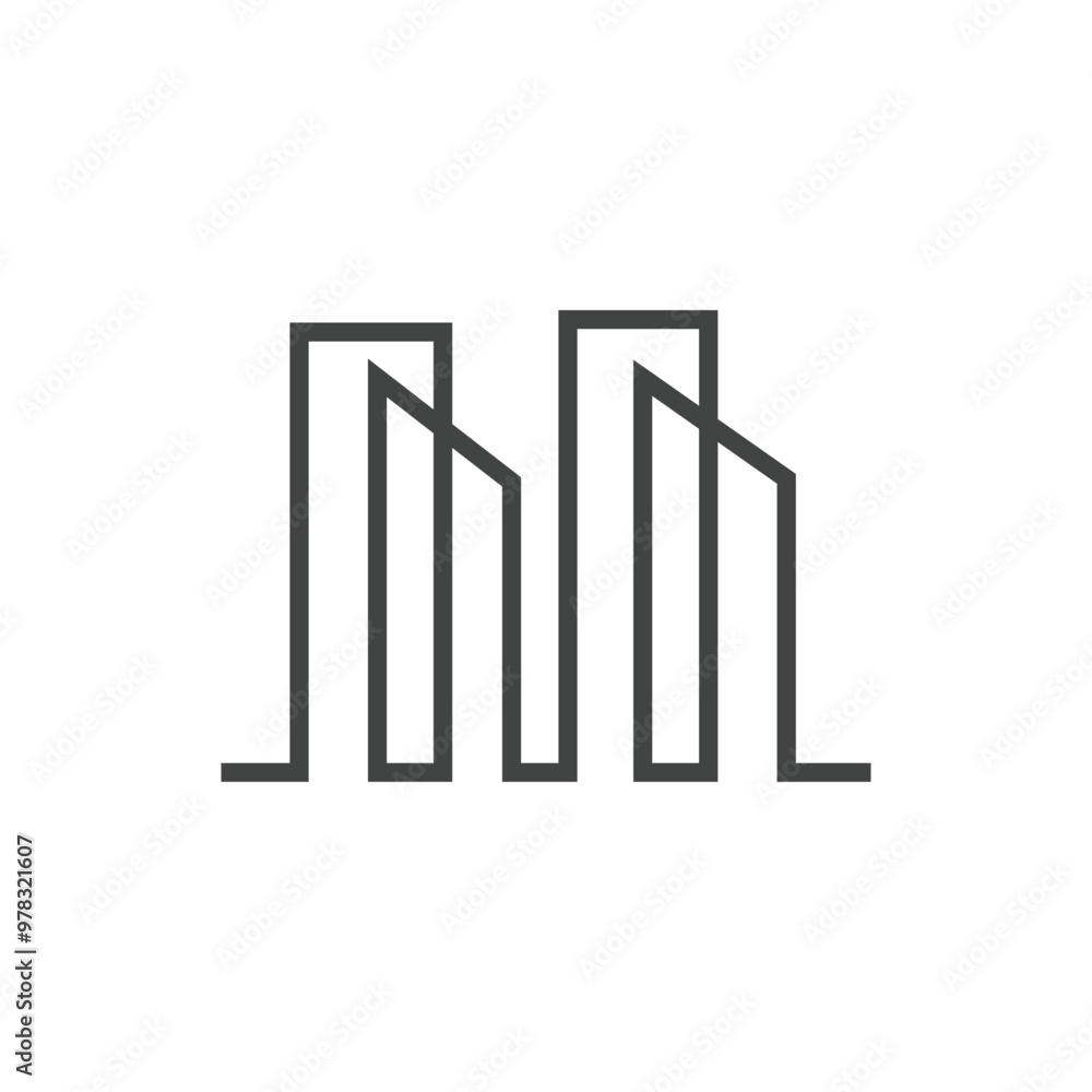 Modern City skyline vector icon background Modern City skyline vector icon background