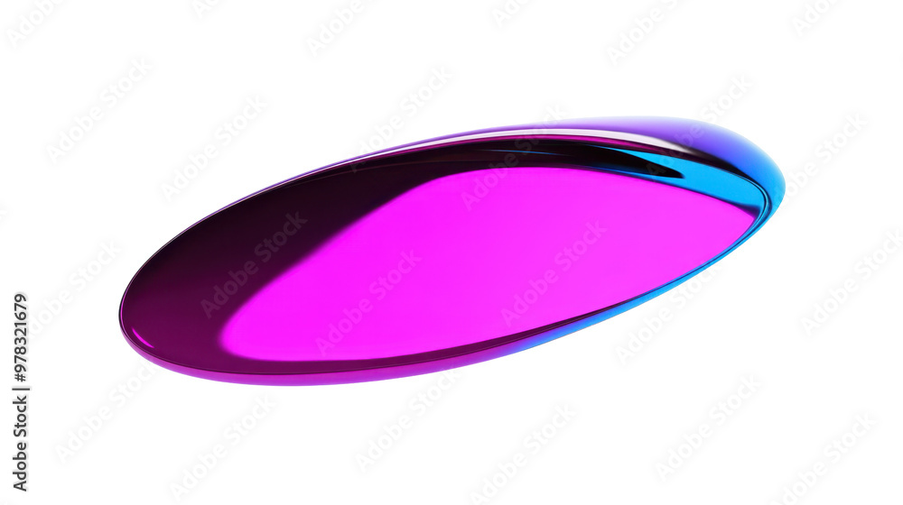A smooth, reflective, oval shape with a gradient of purple and blue hues. A smooth, reflective, oval shape with a gradient of purple and blue hues.