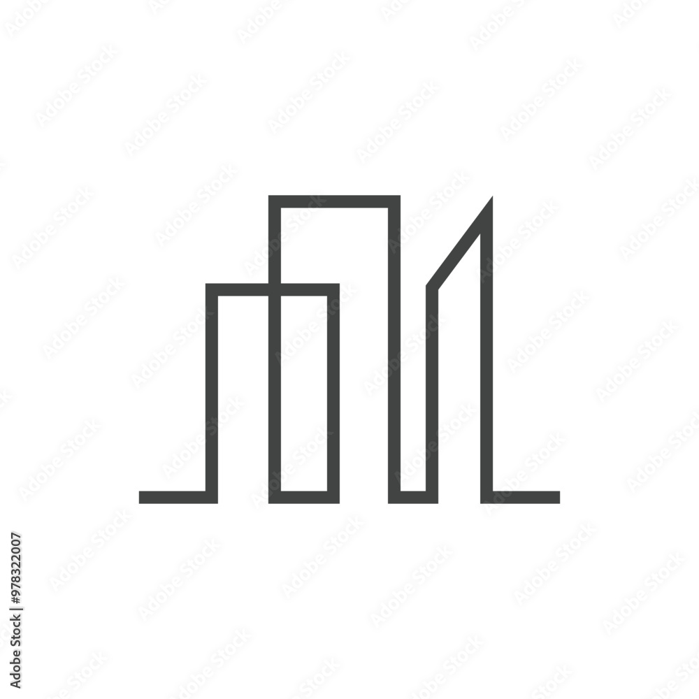 Modern City skyline vector icon background Modern City skyline vector icon background