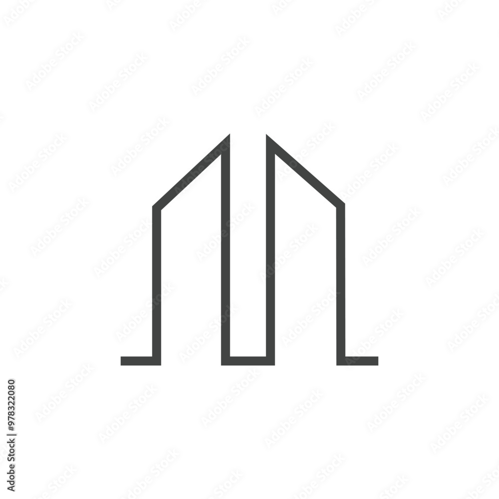 Modern City skyline vector icon background Modern City skyline vector icon background