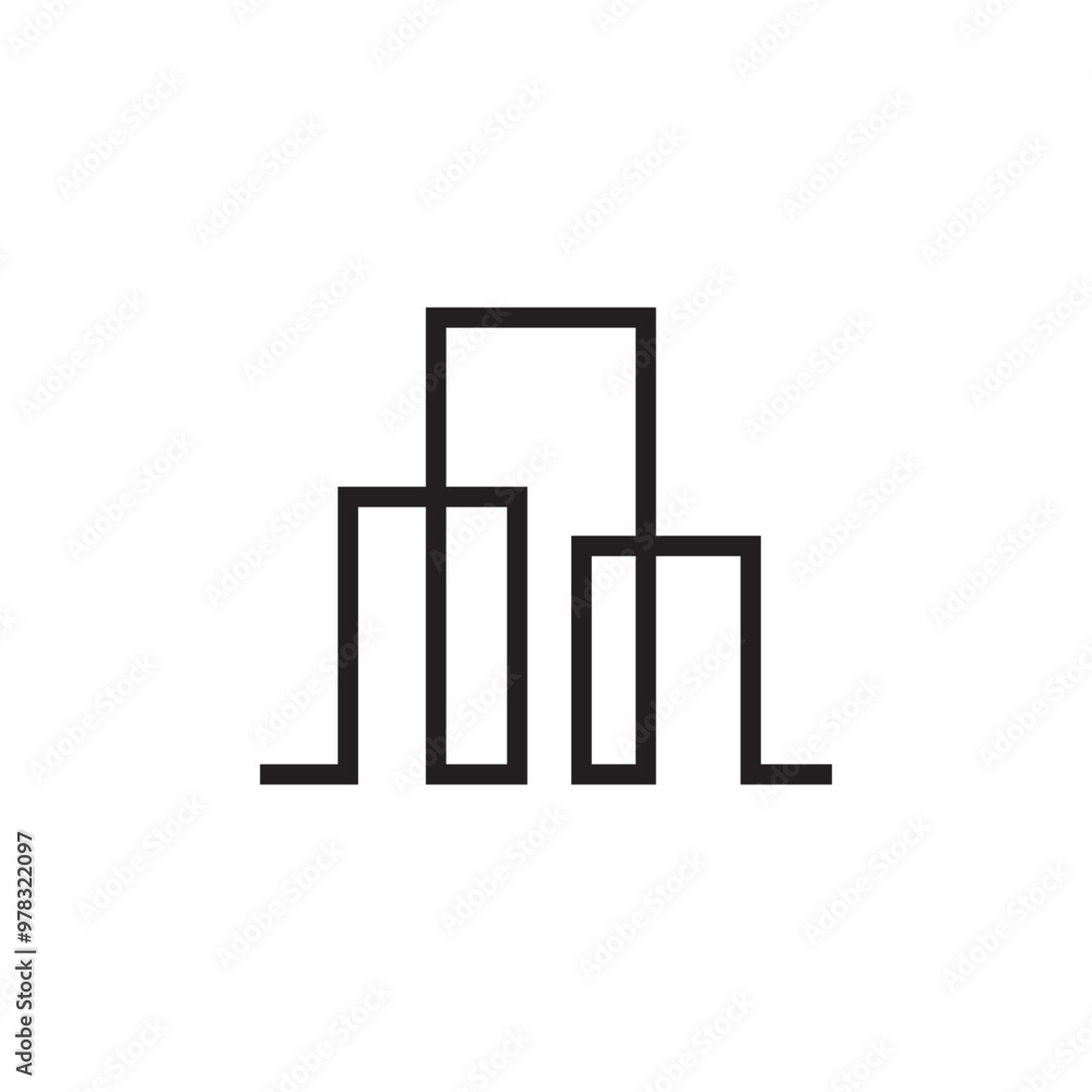 Modern City skyline vector icon background Modern City skyline vector icon background