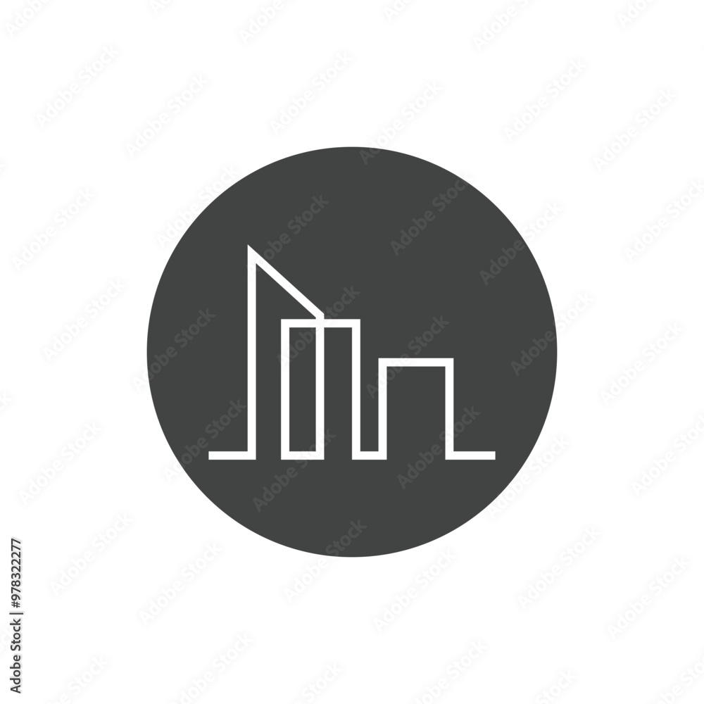 Modern City skyline vector icon background Modern City skyline vector icon background