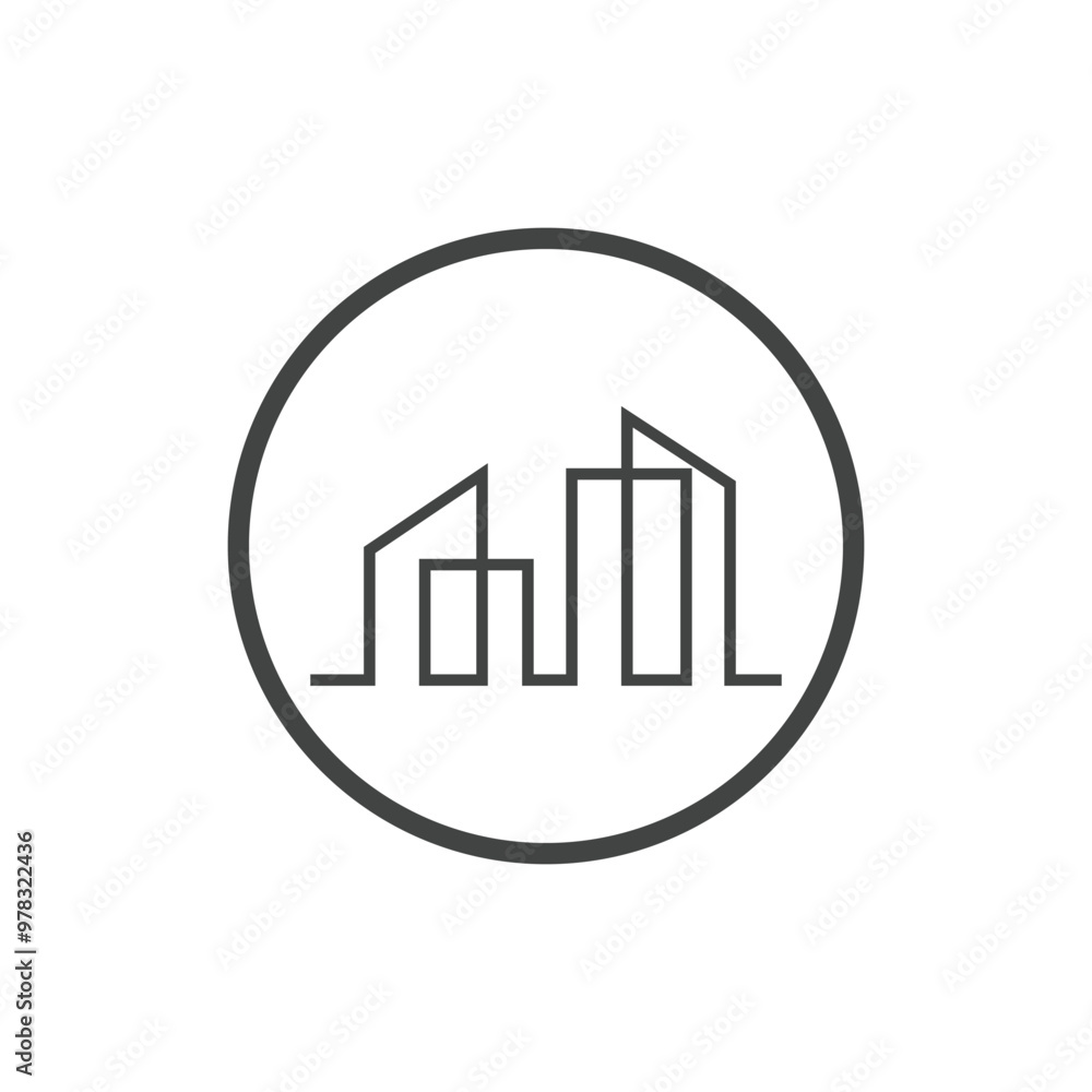 Modern City skyline vector icon background Modern City skyline vector icon background