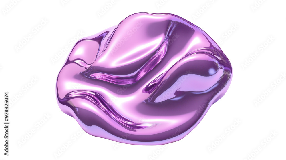 A shiny, abstract, purple blob resembling a liquid or sculptural form. A shiny, abstract, purple blob resembling a liquid or sculptural form.