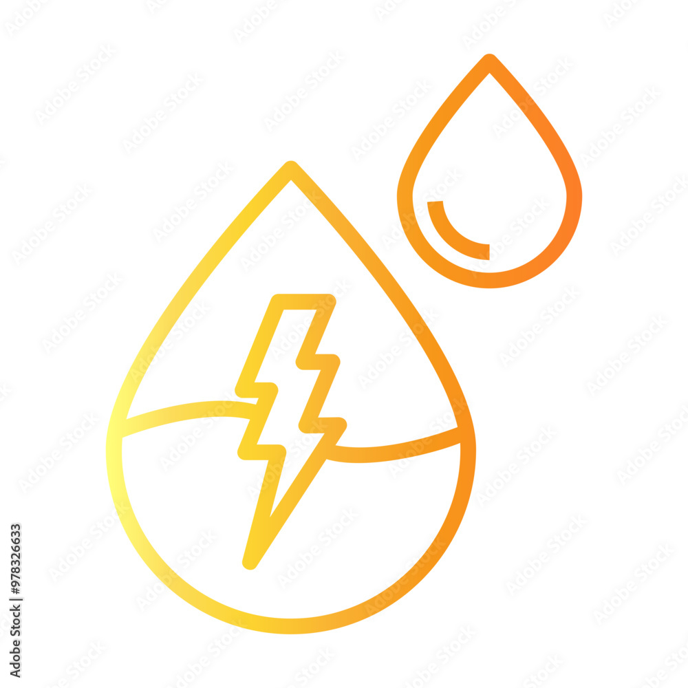 water energy Line Gradient Icon water energy Line Gradient Icon