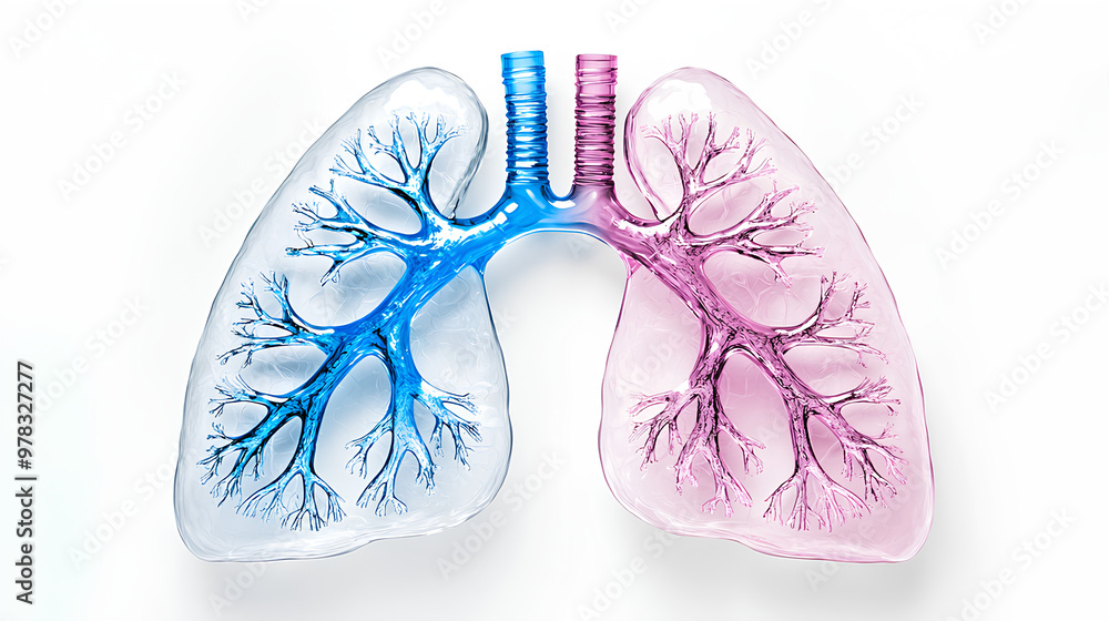 Human Lungs Anatomy D Model Isolated on White Background Human Lungs Anatomy D Model Isolated on White Background