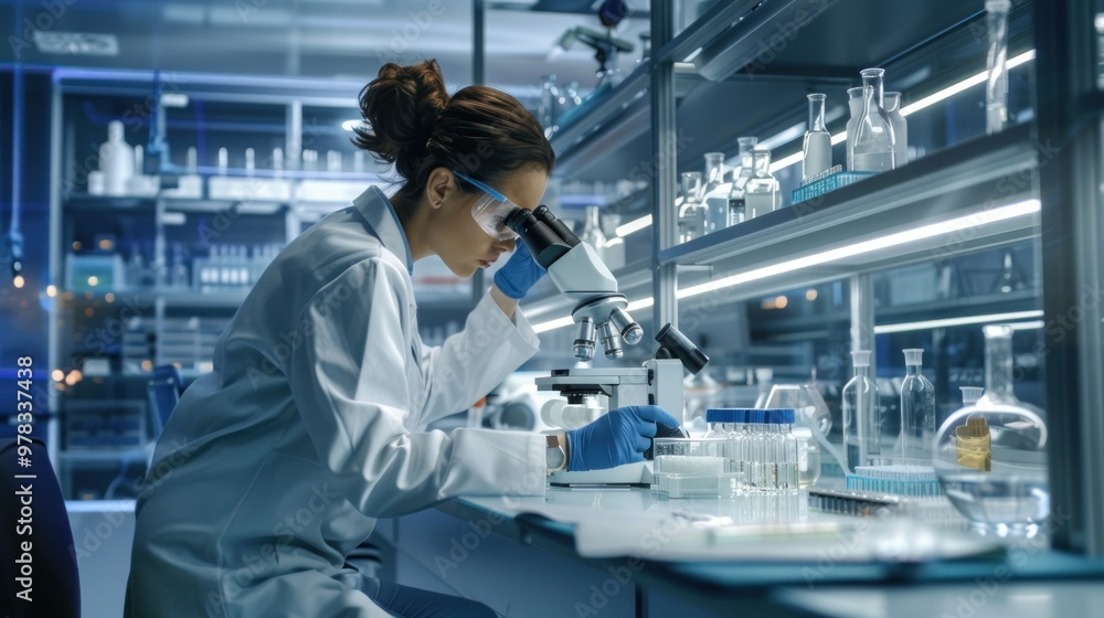 Female Scientist Working In A Laboratory Female Scientist Working In A Laboratory