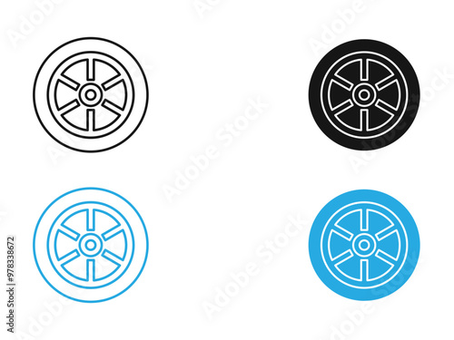 Car wheel icon vector