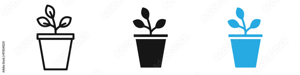 Plant Pot Icon vector Plant Pot Icon vector
