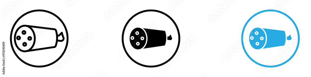 Sausage salami icon vector Sausage salami icon vector
