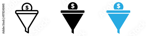 Sales funnel icon vector