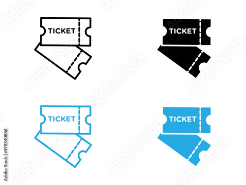 Ticket icon vector