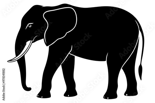 elephant silhouette vector illustration, elephant icon