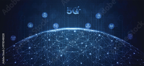 5G network wireless systems and internet technology concept. smart city communication network. 5G wireless mobile internet wifi connection data concept. vector.