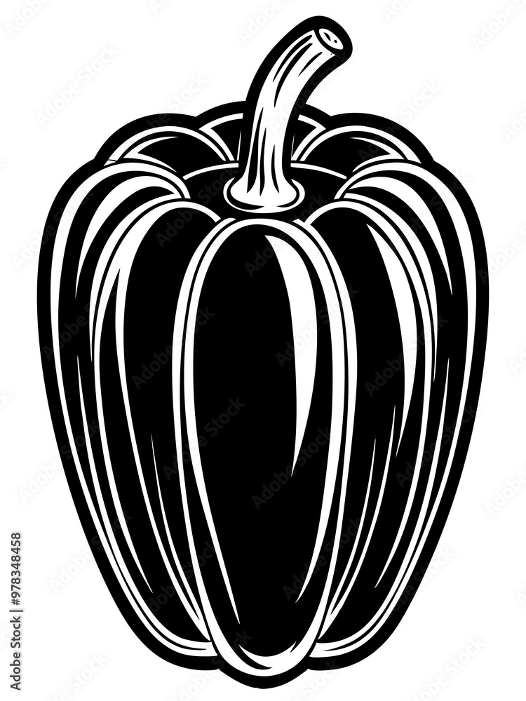 Silhouette of a bell peppers vector illustration Silhouette of a bell peppers vector illustration