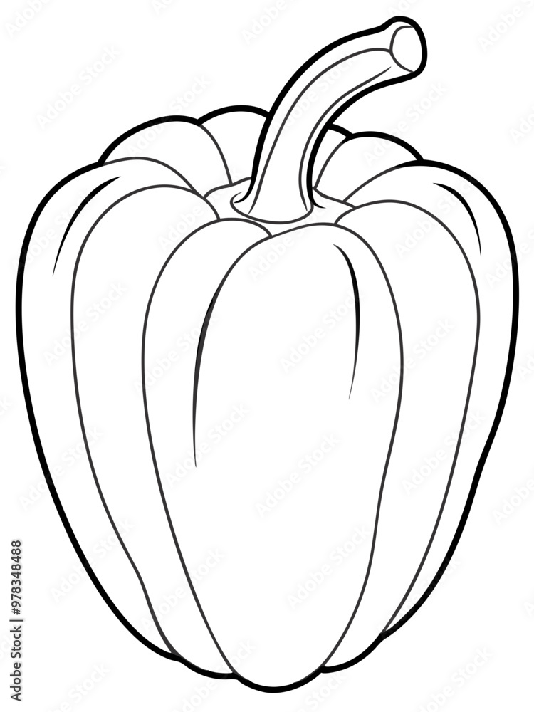 Line art of a bell peppers
