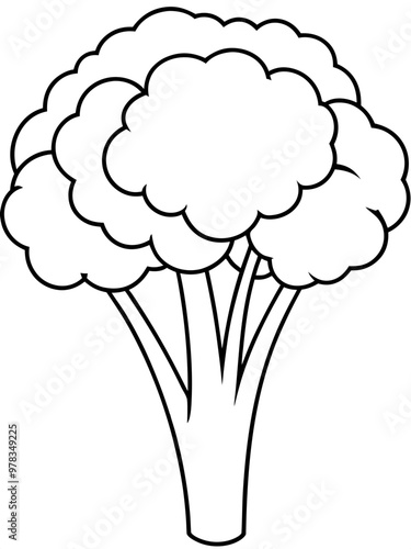 Line art of broccoli vector illustration 