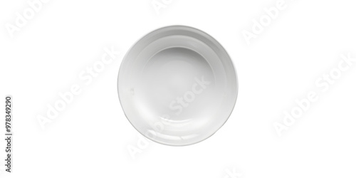 White Porcelain Plate on Transparent Background