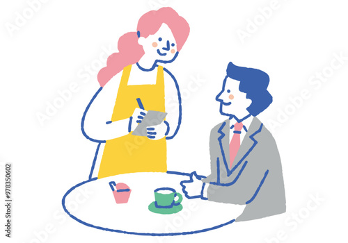 Waitress taking orders in a restaurant_Color