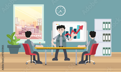 Foto Meeting conference of Bussiness on flat cartoon style