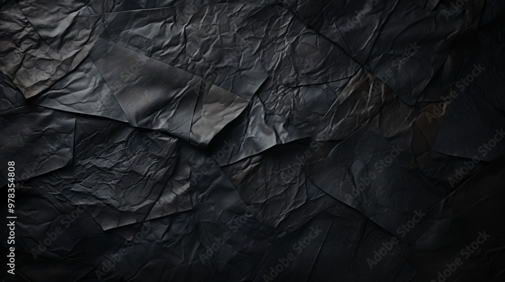 Abstract Black Crumpled Paper Texture Background Abstract Black Crumpled Paper Texture Background