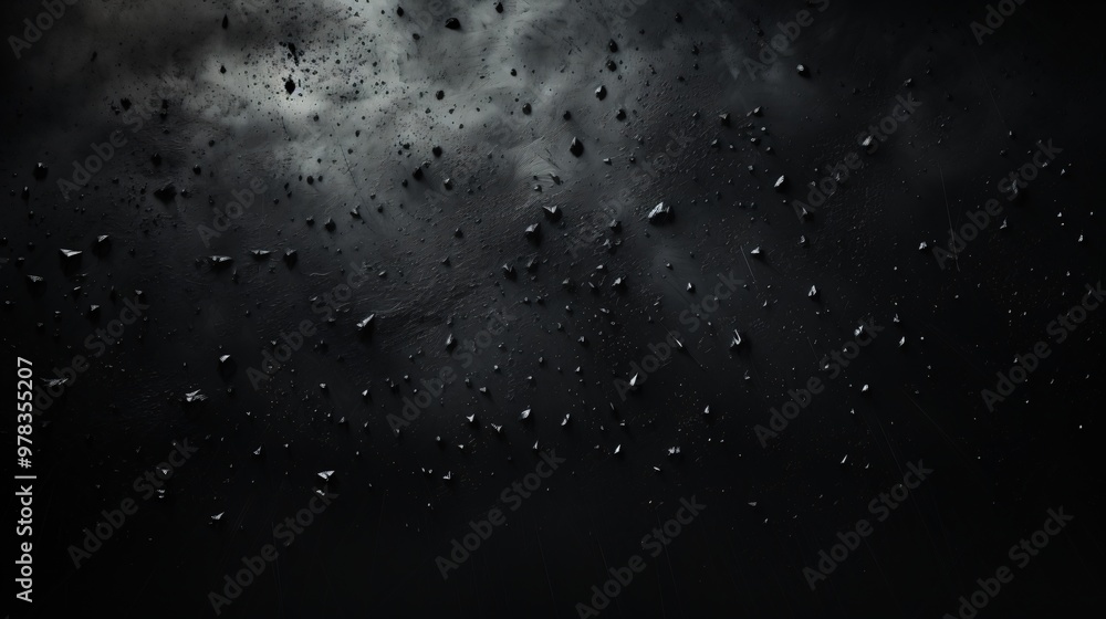 Obraz premium Black Abstract Background with Texture and Scattered Elements