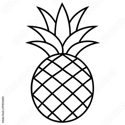 line art of a pineapple
