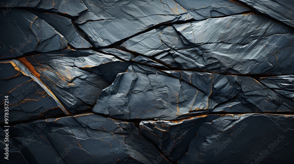 Black Rock Texture with Golden Veins Abstract Background Black Rock Texture with Golden Veins Abstract Background