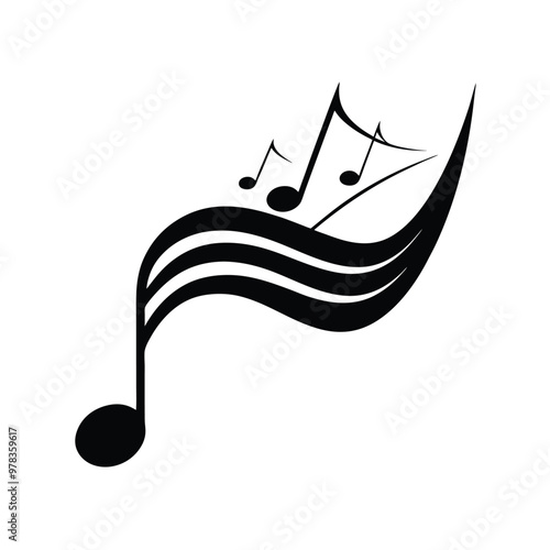 This music notes wave melody vector illustration beautifully captures the dynamic flow of music, ideal for concert posters, digital art, music-themed designs, and creative projects.