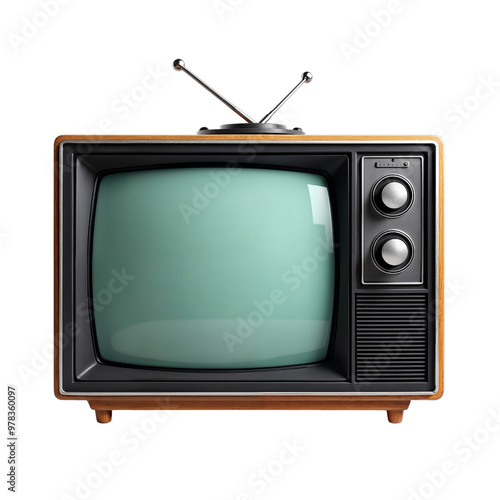 Retro TV isolated on transparent background