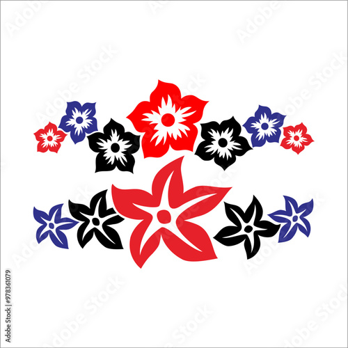 Colorful flower decoration. Can be used as graphic design
