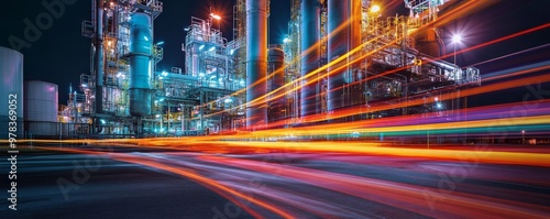 Night view of an industrial...