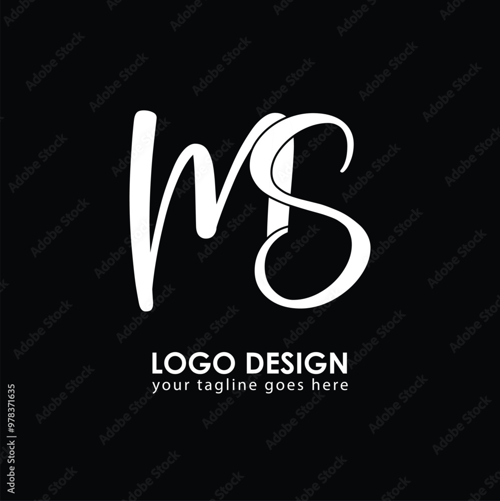 Fototapeta premium MS MS Logo Design, Creative Minimal Letter MS MS Monogram