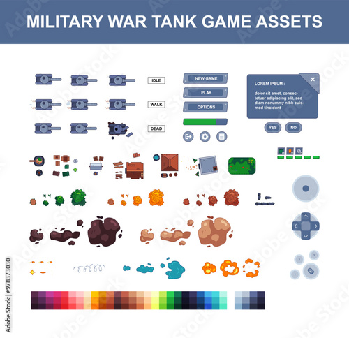 Military war tank game assets