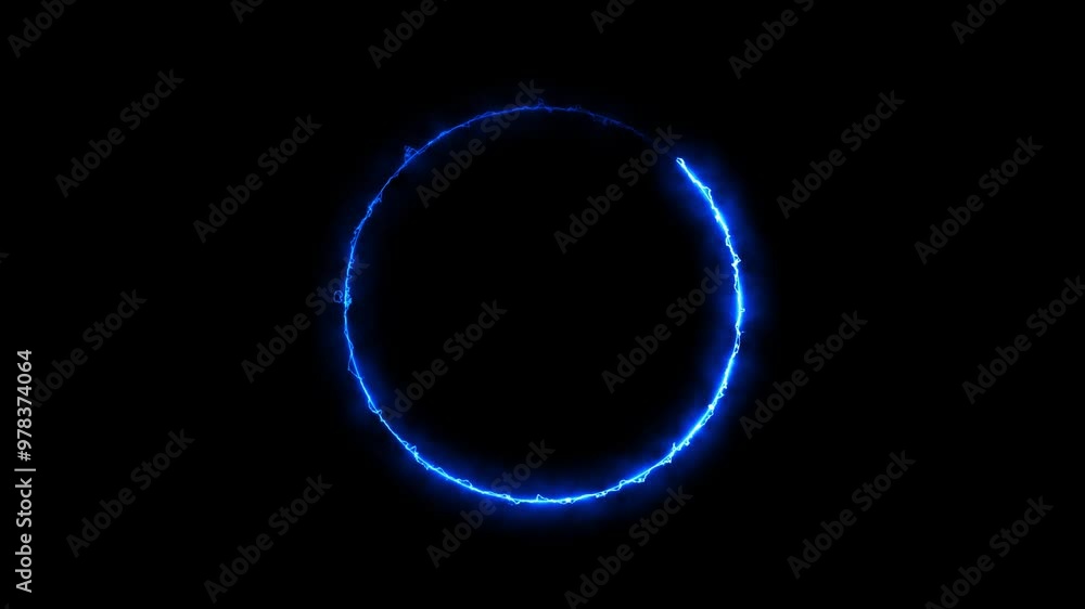Neon abstract circle shape line animation. Neon abstract circle shape line animation.