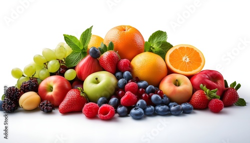 Mix fruits isolated on white background 