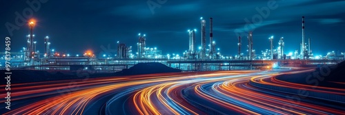 Night view of an industrial...