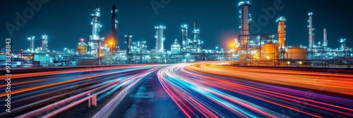Night view of an industrial...