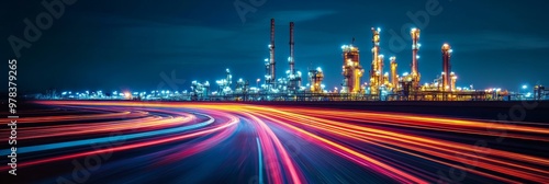 Night view of an industrial...