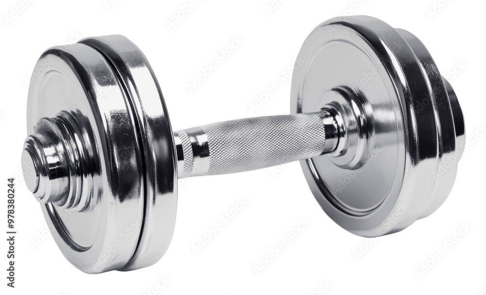 Chromed dumbbell isolated on white background Chromed dumbbell isolated on white background