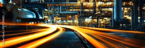 Night view of an industrial...