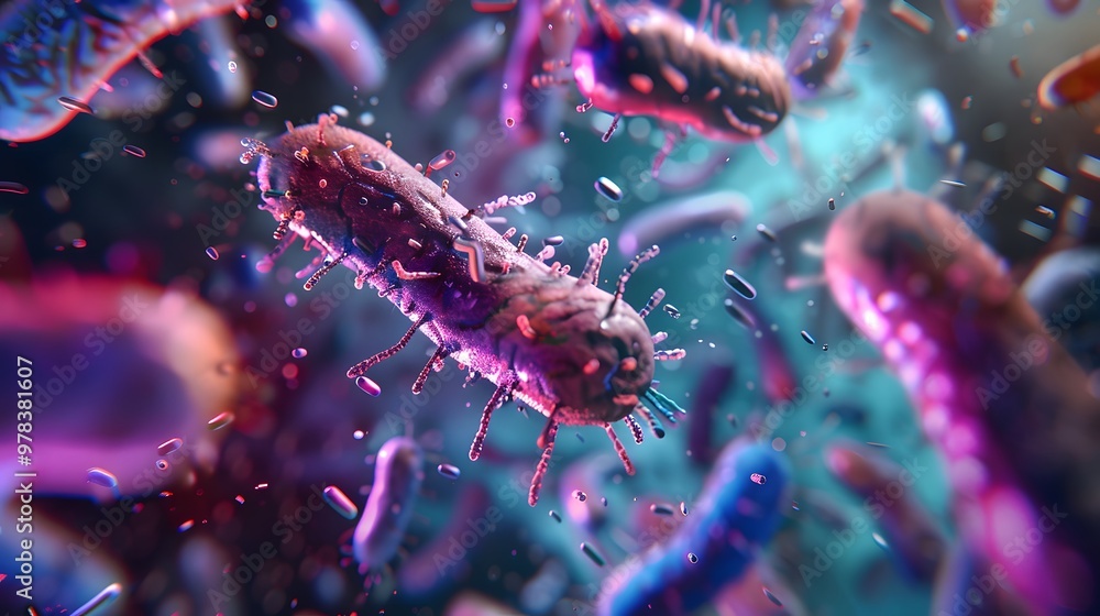 Virus Infection in Vein - 3D Microscopic Visualization