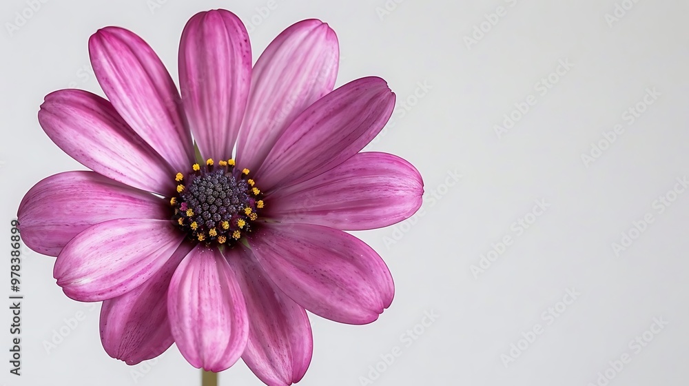 A close-up of a vibrant pink flower with delicate petals.