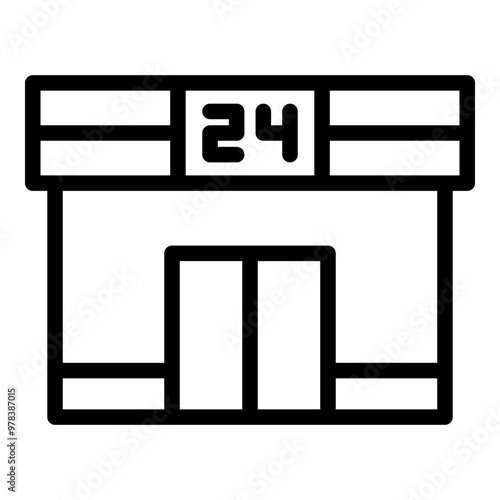 Convenience store icon. Vector line icon
