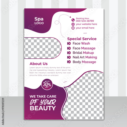 Relaxing beauty spa salon treatment flyer for social media post or print template