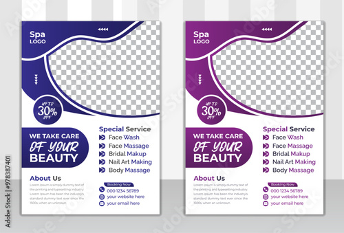Relaxing beauty spa salon treatment flyer for social media post or print template