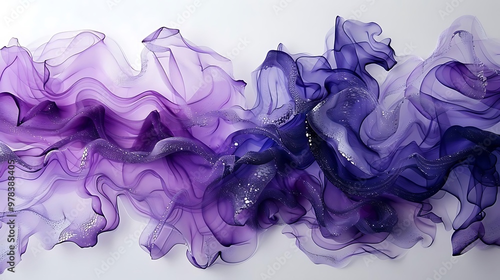 A flowing fabric in shades of purple, creating a soft, elegant texture. A flowing fabric in shades of purple, creating a soft, elegant texture.