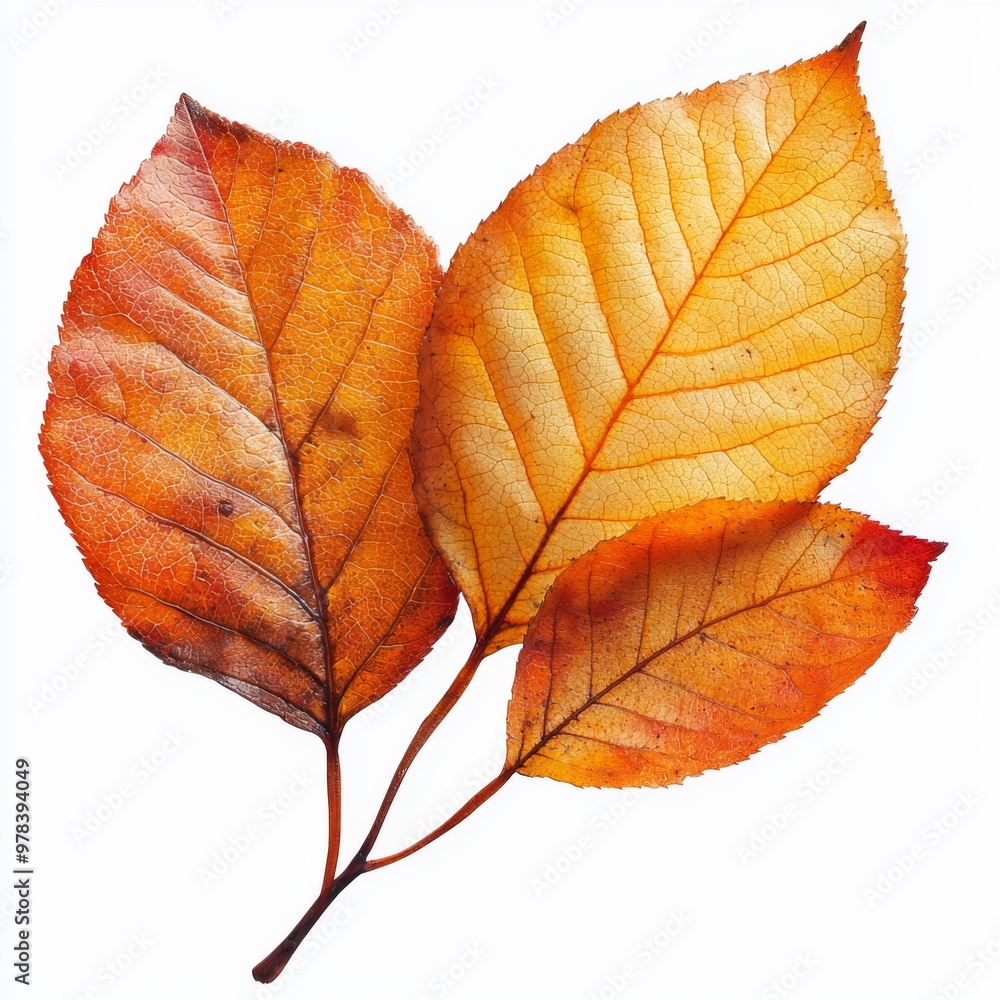 Autumn leaves in orange and yellow Autumn leaves in orange and yellow