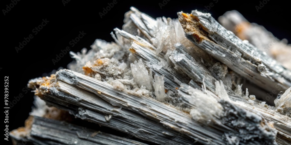 Close up of hazardous mineral asbestos on black background, asbestos, mineral, hazardous, toxic, fibers, danger, close up Close up of hazardous mineral asbestos on black background, asbestos, mineral, hazardous, toxic, fibers, danger, close up