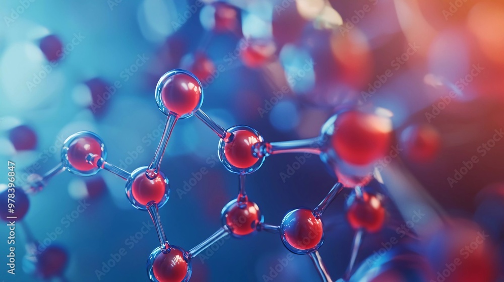 Molecule Atom Model Abstract structure science and medical concept